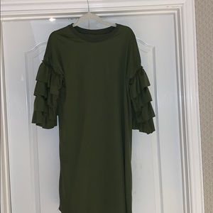 Tiered sleeve T-shirt dress